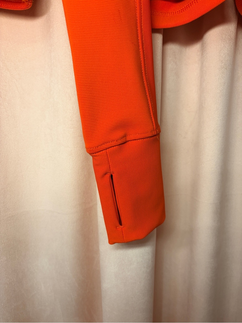Vibrant Orange Quarter-Zip Crop Top and Biker Shorts Workout Set - Picture 3 of 5